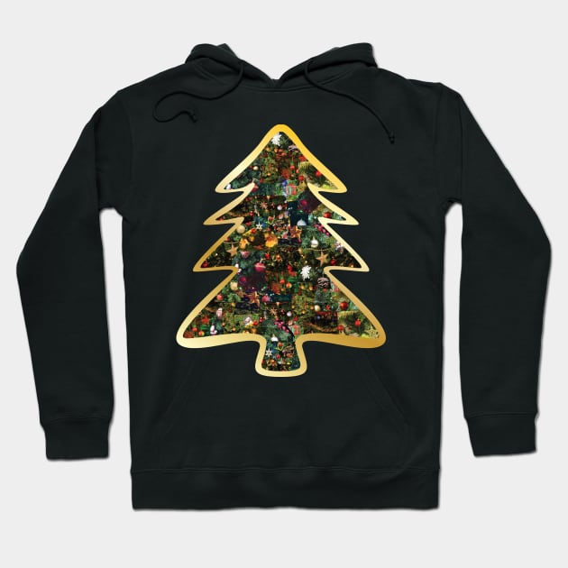 Christmas Tree Collage Hoodie by aecdesign